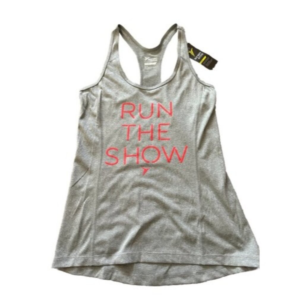 Old Navy Active Go Dry Womens Racer BacTank Top Gray Size XS "Run The Show"